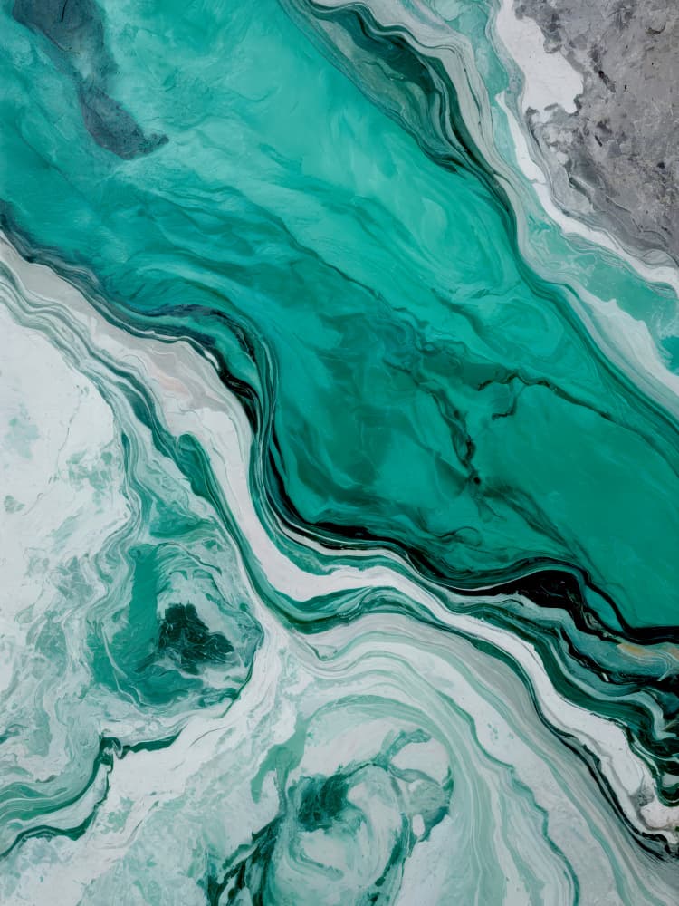 Fluid Teal Abstract by Alpenglow Workshop — canvas wall art
