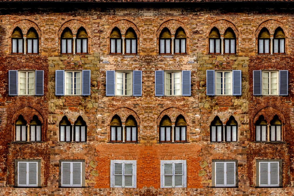 Historic Building Windows by Miro Susta — canvas wall art
