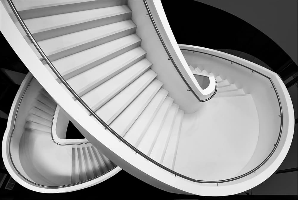 Minimalist Spiral Staircase by Henk van Maastricht — canvas wall art