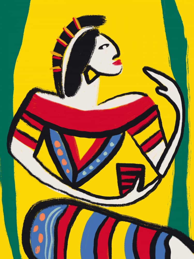 Vibrant Stylized Woman by Little Dean — canvas wall art