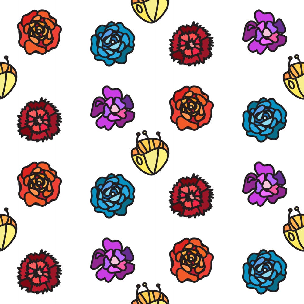 Playful Floral Creatures by Marika Barsrsind — canvas wall art