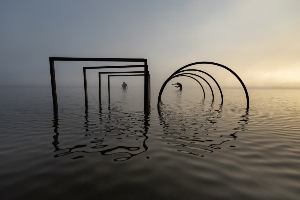 Misty Figures and Forms by Leszek Paradowski — canvas wall art