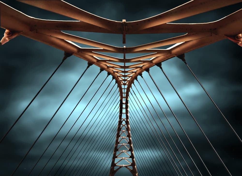 Modern Cable Bridge by Pierre Bacus — canvas wall art