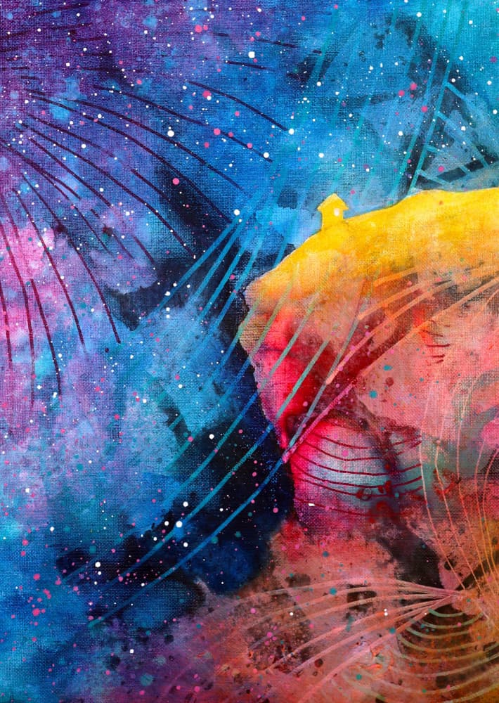 Vibrant Cosmic Swirl by Ania Witwitzka — canvas wall art