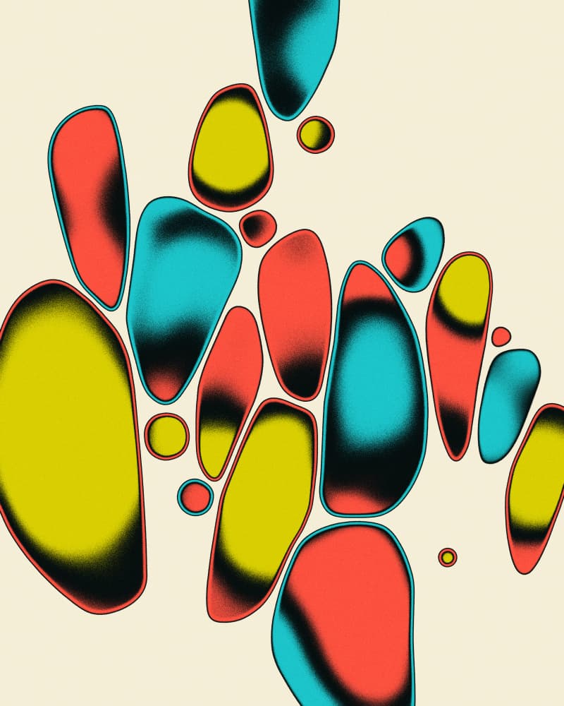 Vibrant Organic Shapes by Jazzberry Blue — canvas wall art