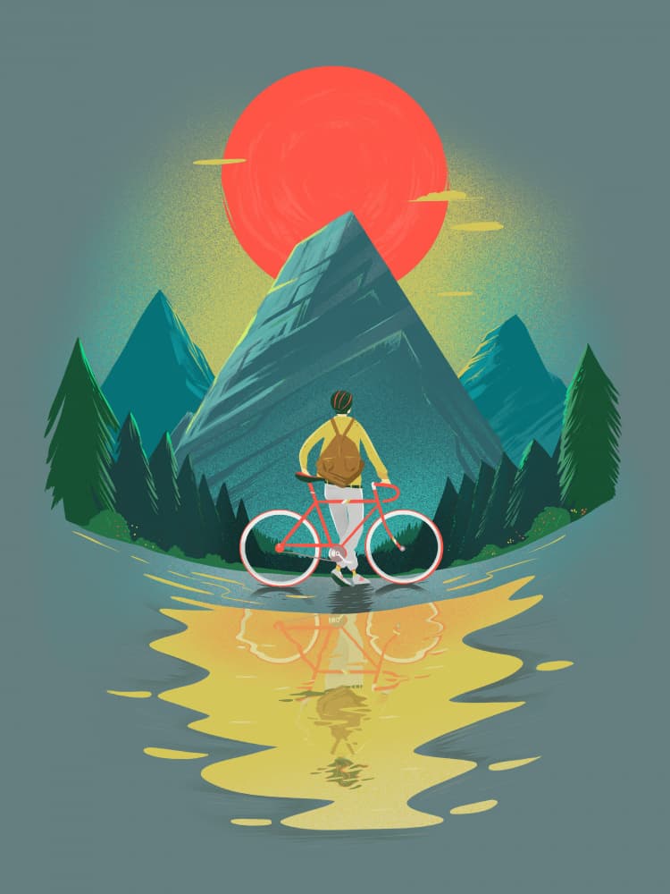 Mountain Rider's Reflection by Mark Harrison — canvas wall art