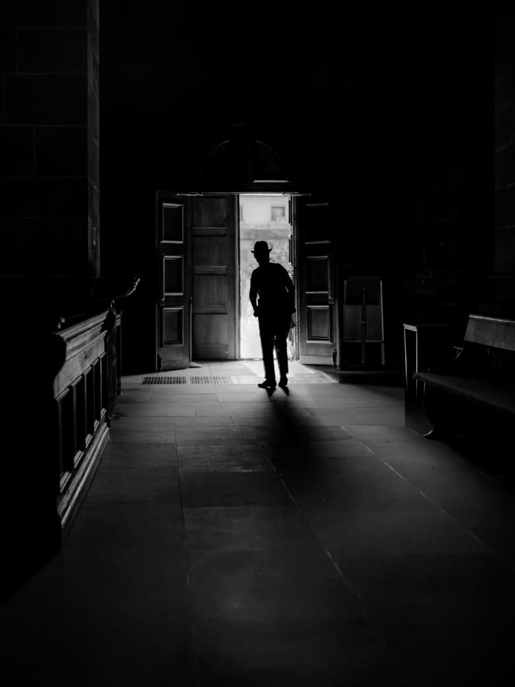 Mysterious Doorway Silhouette by Eiji Yamamoto — canvas wall art