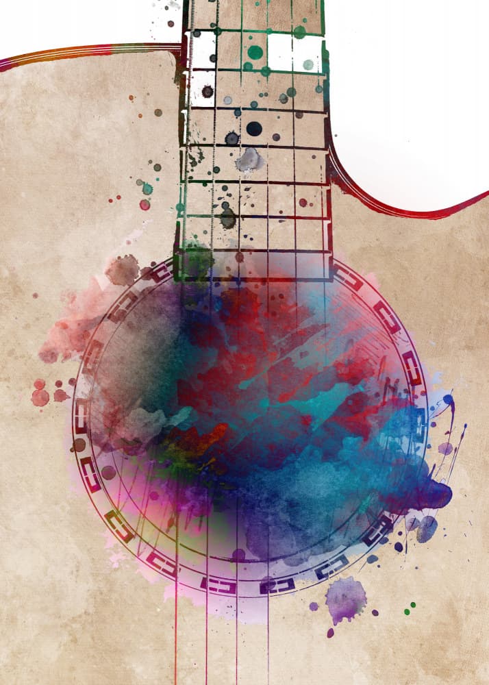 Dynamic Guitar Art by Justyna Jaszke — canvas wall art