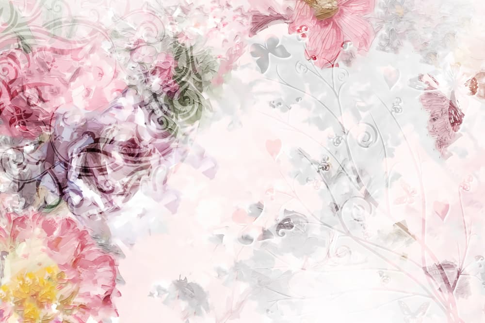 Romantic Pink Floral by Rafal Kulik — canvas wall art