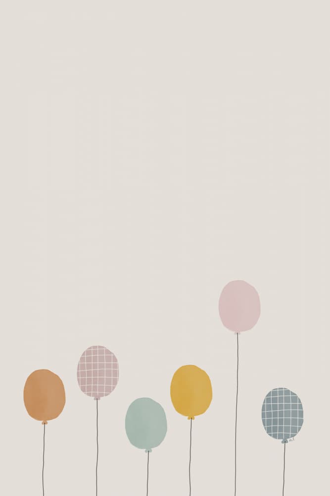 Playful Pastel Balloons by Menina Lisboa — canvas wall art