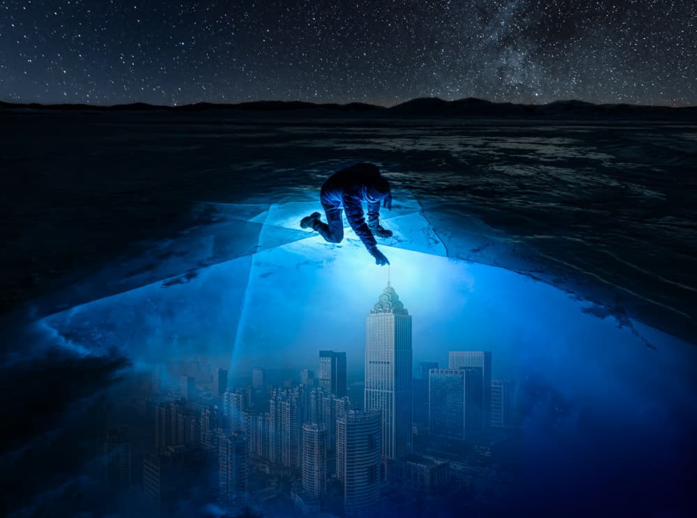 Starry Ice City Glow by Irene Wu — canvas wall art