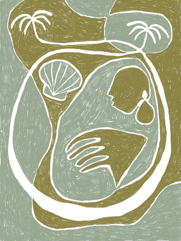 Tropical Woman Serenity by Shatha Al Dafai — canvas wall art