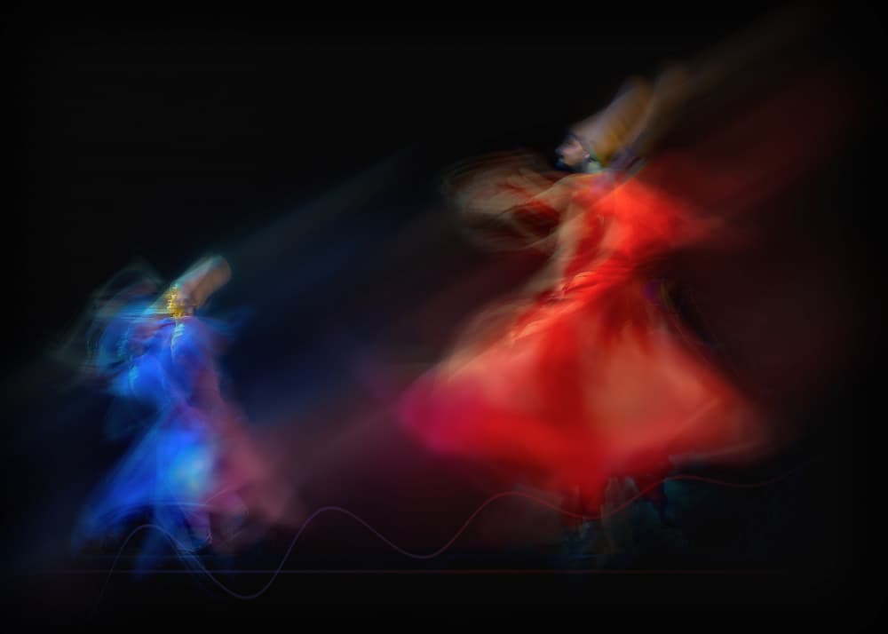 Abstract Dancers In Motion by Mohamed Shawki — canvas wall art
