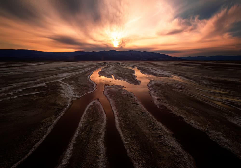 Golden Desert Channels by Yuan Su — canvas wall art