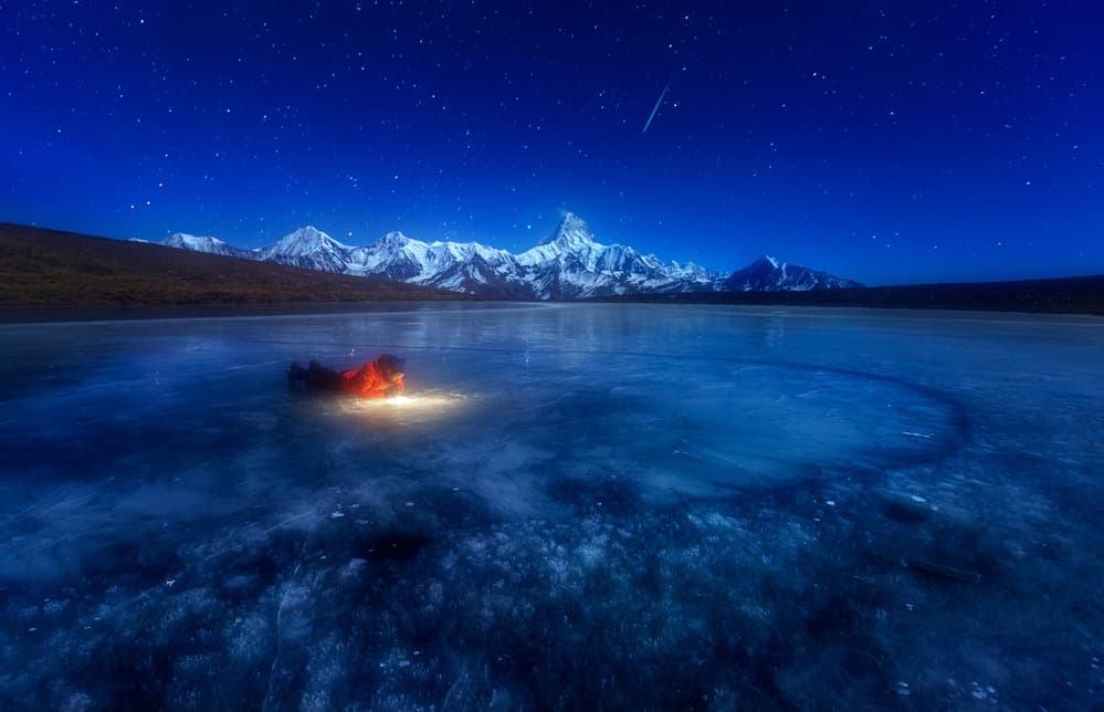 Starry Night Frozen Camp by Selions(陈磊) — canvas wall art