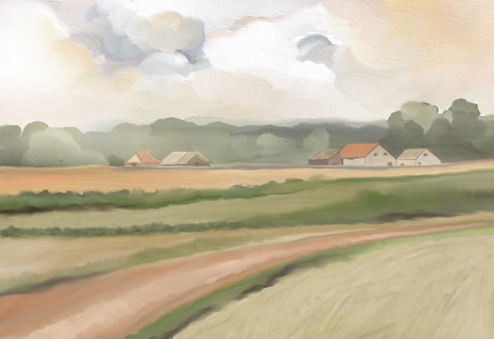 Rustic Countryside Fields by Jenna Alheit — canvas wall art