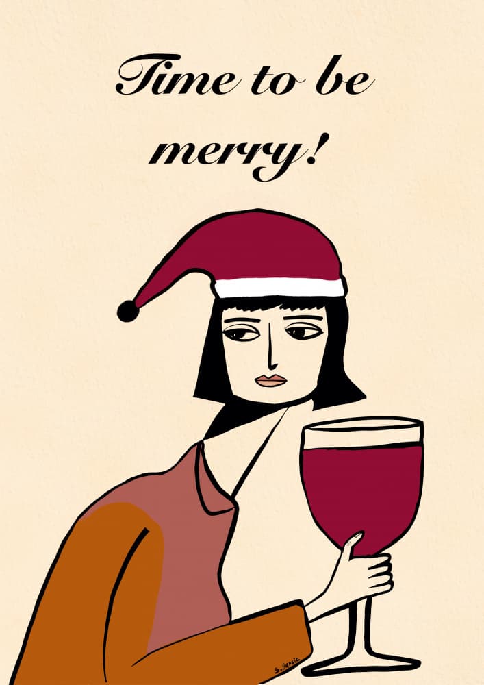 Christmas Wine Cheer by Sharyn Bursic — canvas wall art