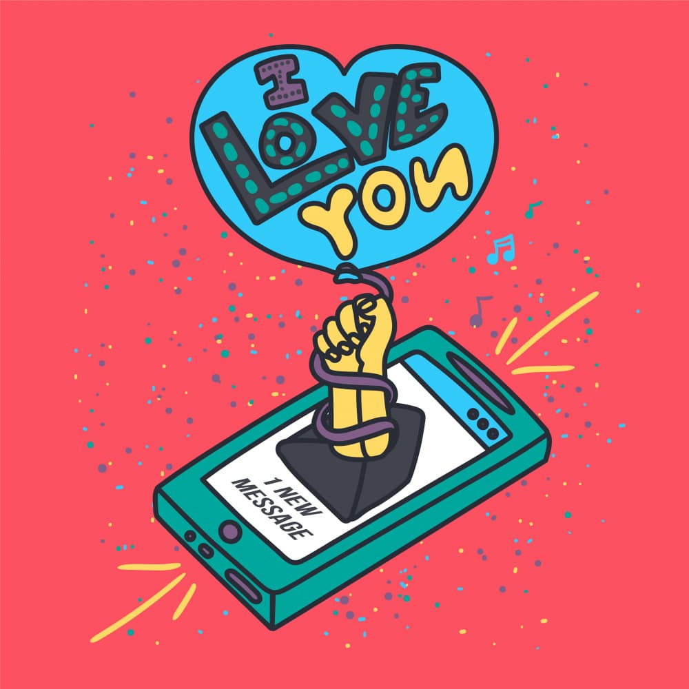 Mobile Love Message by Marika Barsrsind — canvas wall art