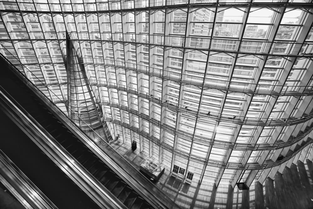 Upward Glass Architecture by Hitoshi Yamada — canvas wall art