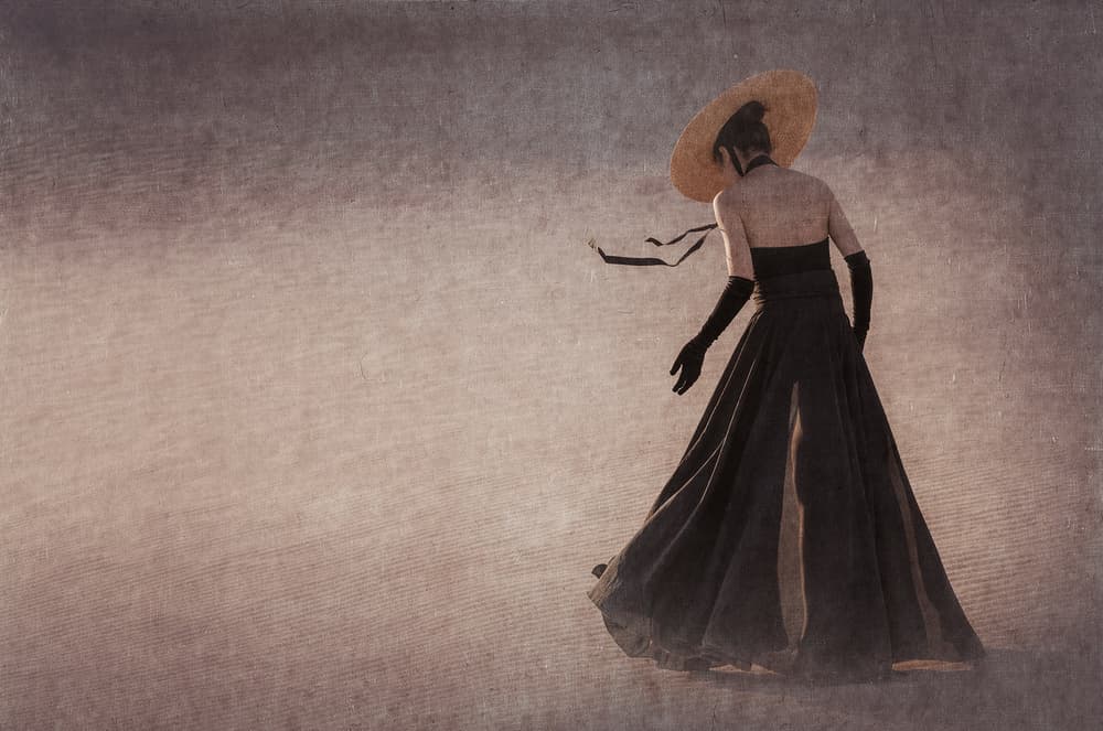 Mysterious Woman in Black by Bingo Z — canvas wall art