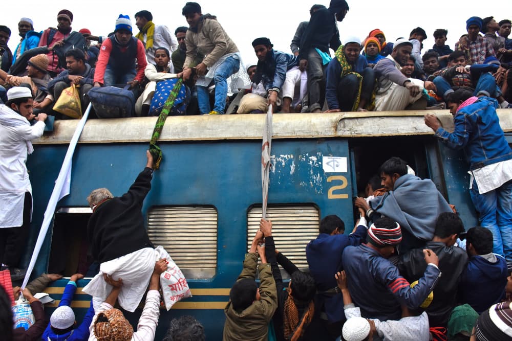 Crowded Train Journey by MD MAHABUB HOSSAIN KHAN — canvas wall art