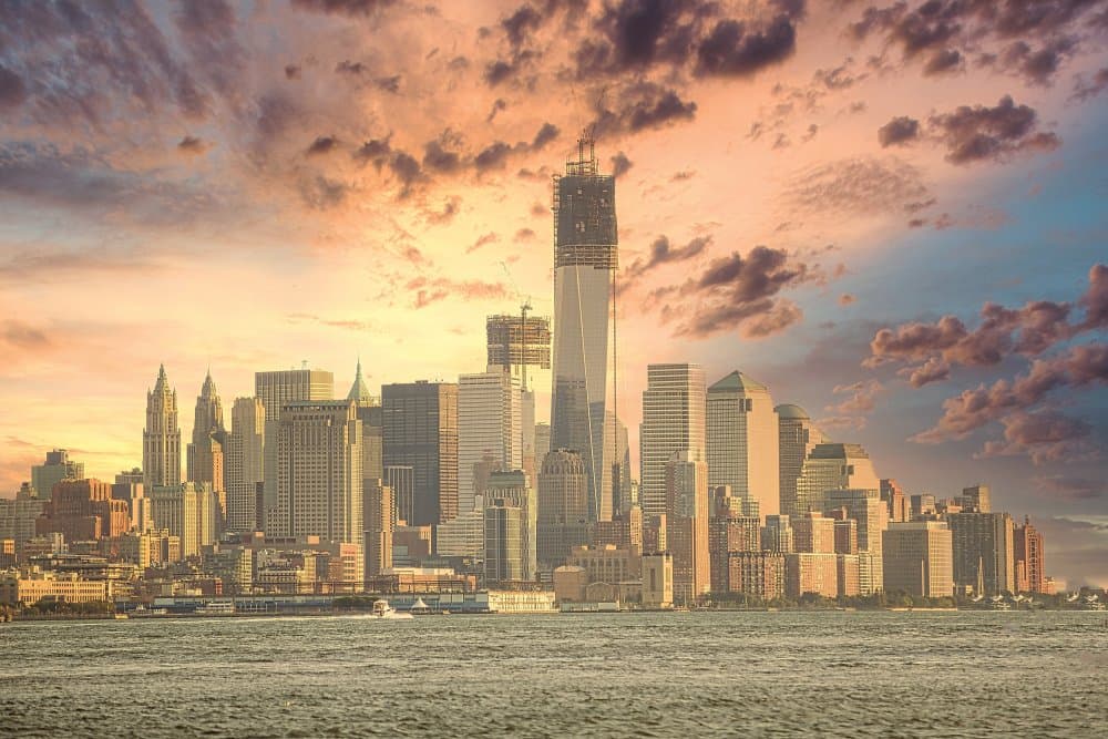 New York City Skyline Sunset by Sunil Kulkarni — canvas wall art
