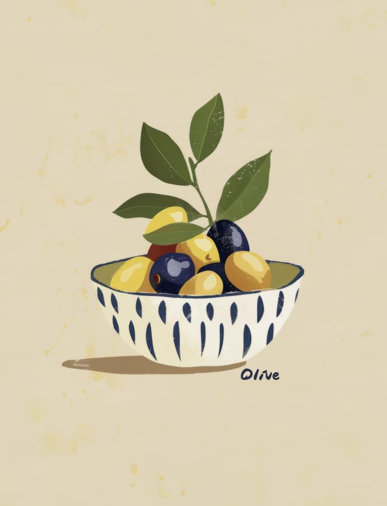 Bowl of Olives by Emel Tunaboylu — canvas wall art