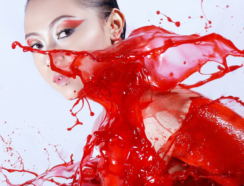 Artistic Red Splash by Rezamoto — canvas wall art