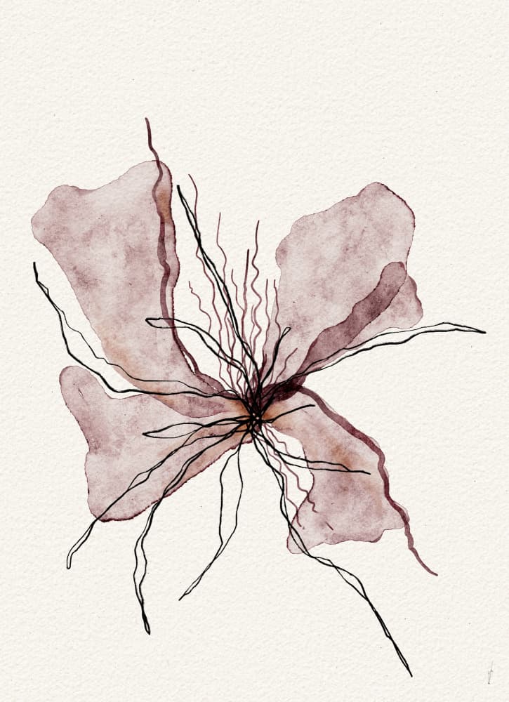 Abstract Watercolor Flower by Ankie Kooi — canvas wall art