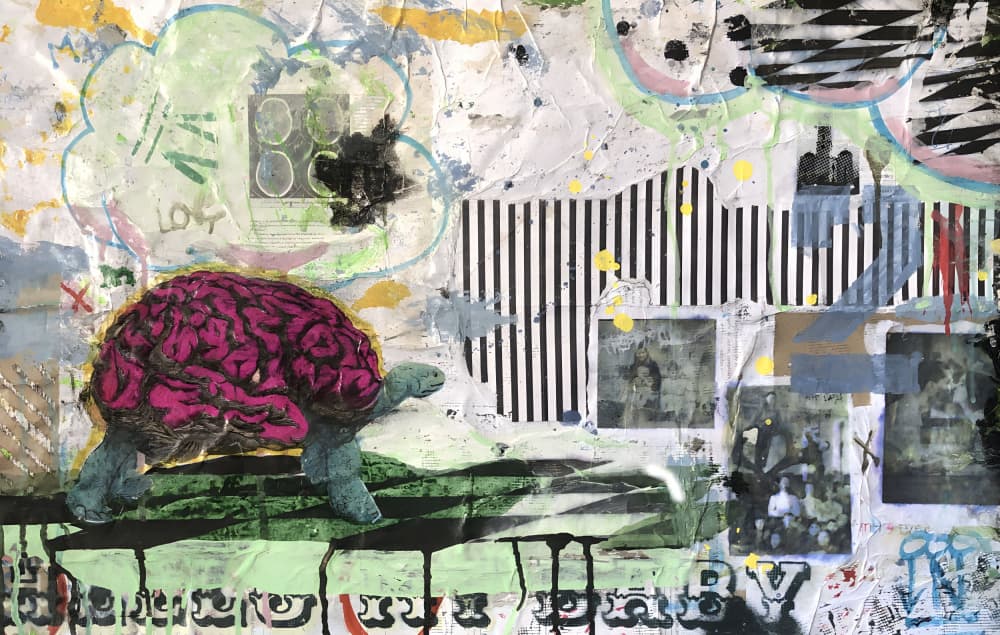 Brain Turtle Collage by Cicero Spin — canvas wall art