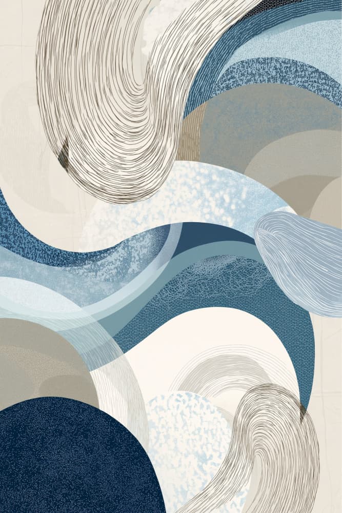 Blue Organic Flow by Sally Ann Moss — canvas wall art