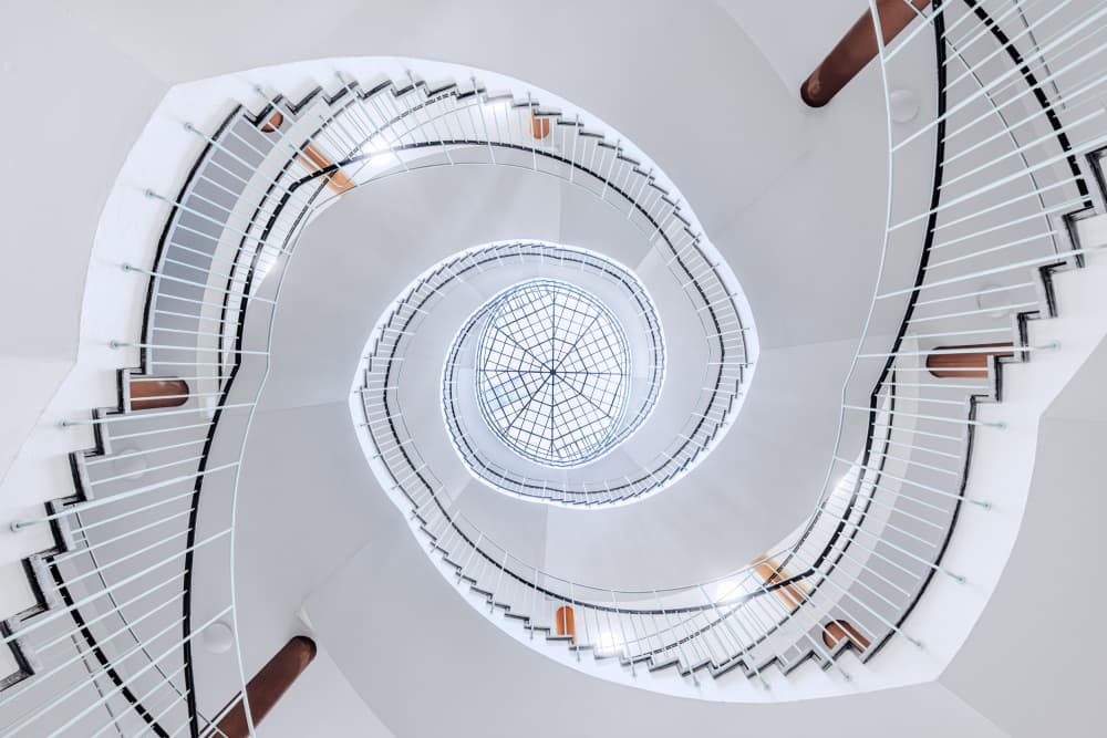 Modern Spiral Staircase by fotomarion — canvas wall art