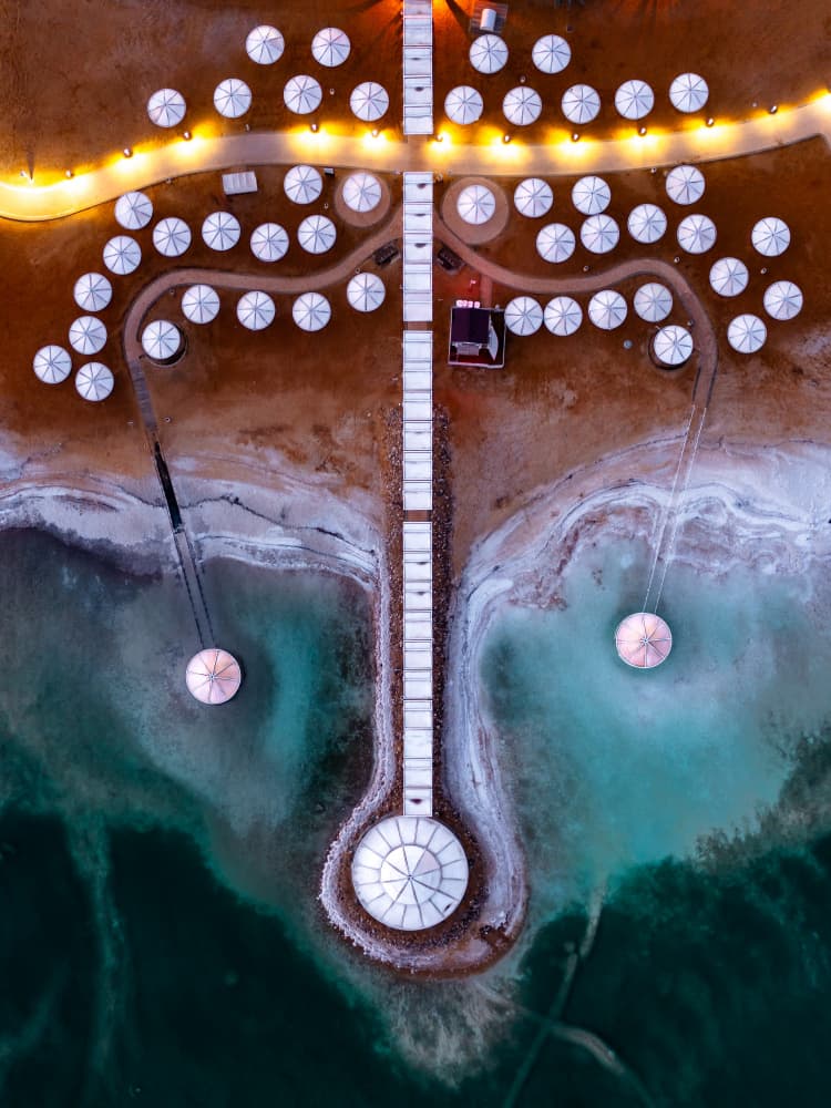 Illuminated Beach Circles by Gilad Topaz — canvas wall art