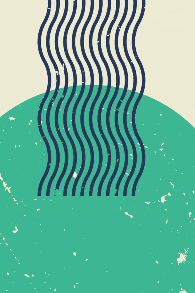 Abstract Teal Waves by jay stanley — canvas wall art