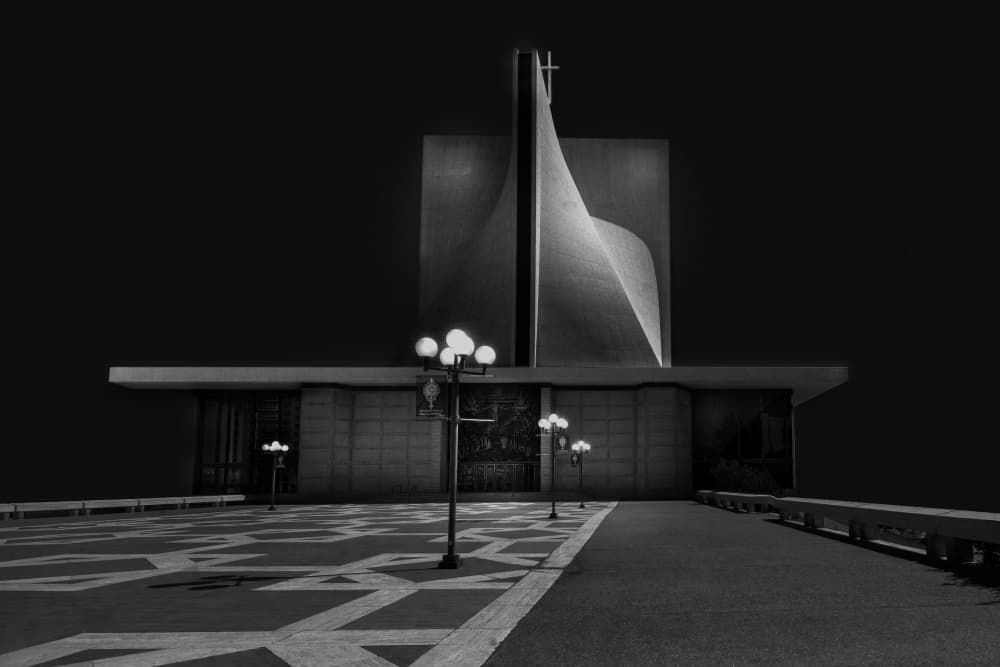 Modern Church At Night by Jinghua Li — canvas wall art