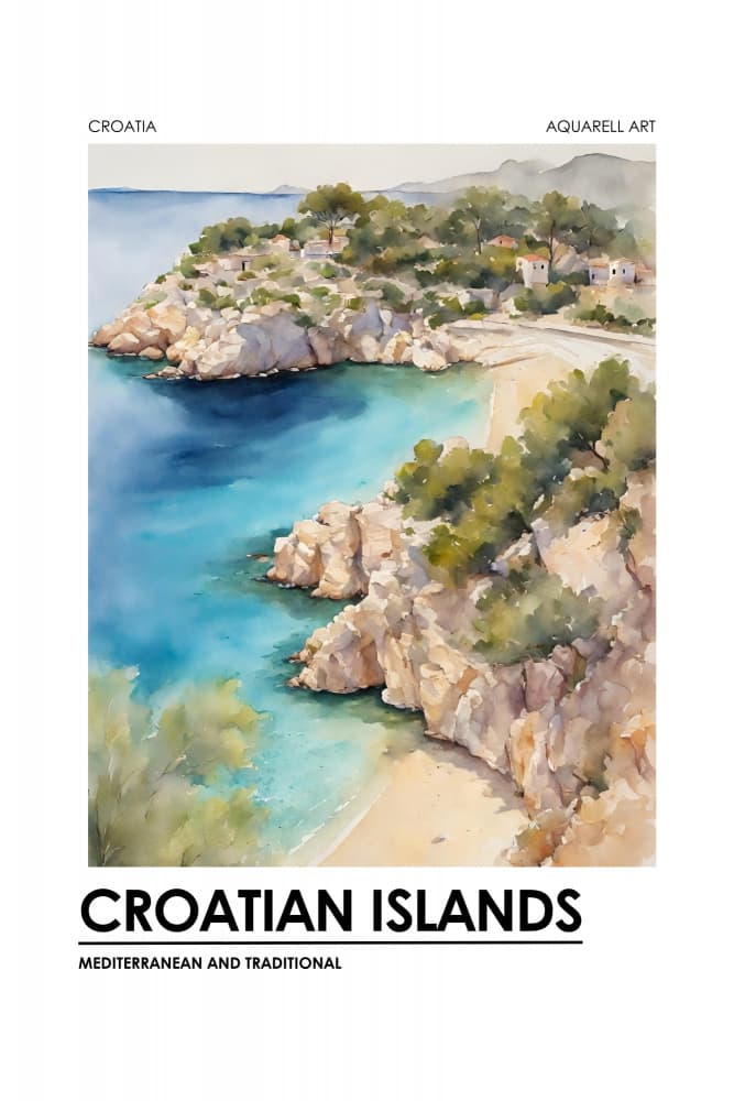 Idyllic Croatian Islands by Ohkimiko — canvas wall art