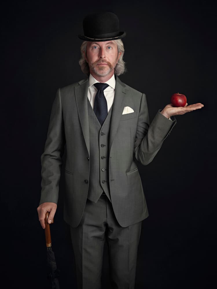 Gentleman with Red Apple by Baden Bowen — canvas wall art