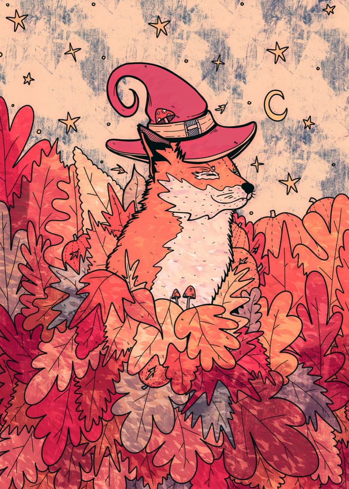 Magical Autumn Fox by Stephen Wade — canvas wall art