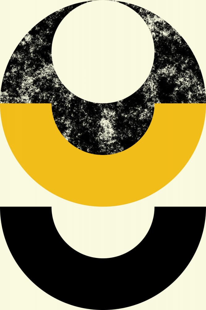 Abstract Yellow Black Shapes by Petr Strnad — canvas wall art