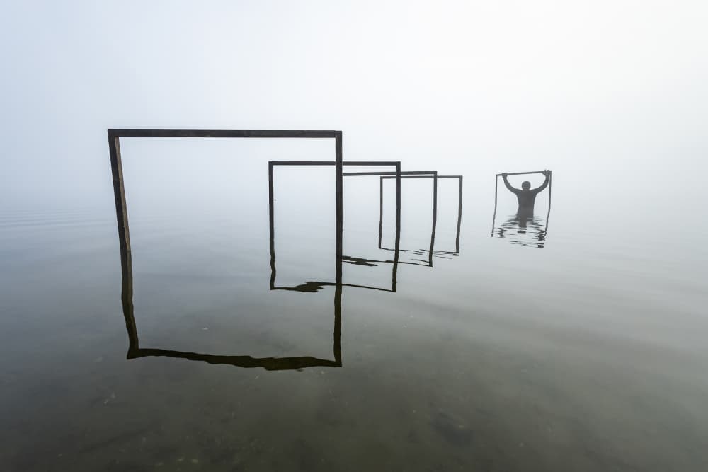 Frames in Fog by Leszek Paradowski — canvas wall art