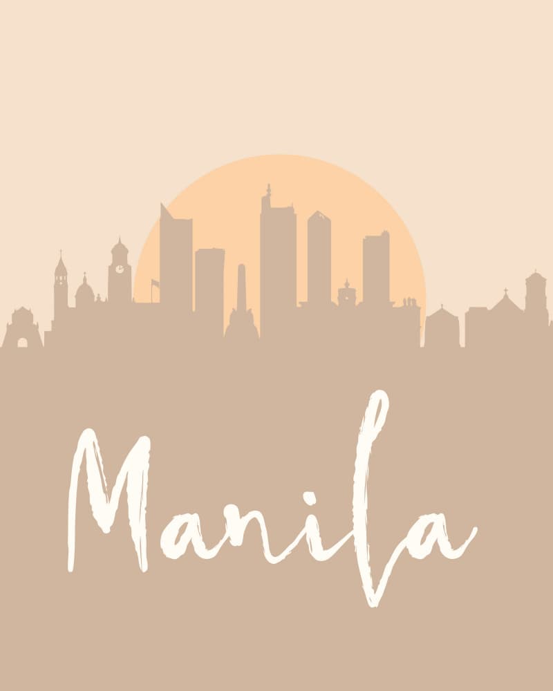 Manila Sunset Skyline by Emiliano Deificus — canvas wall art
