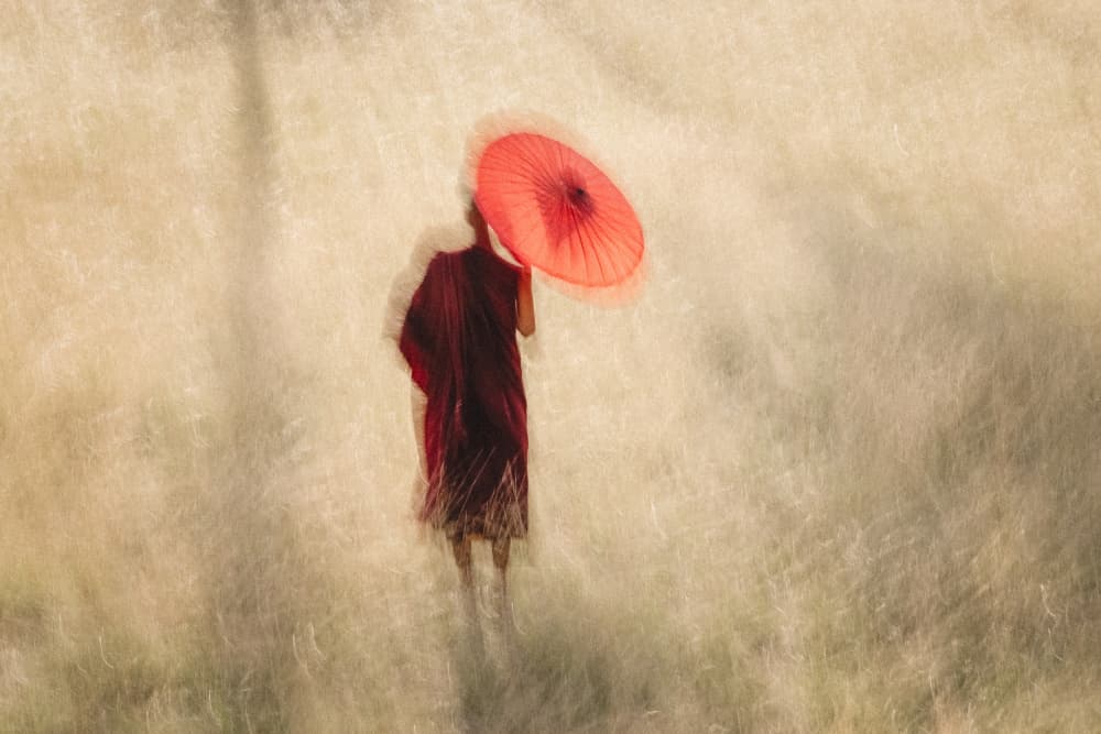 Red Umbrella Serenity by ADIREK M — canvas wall art