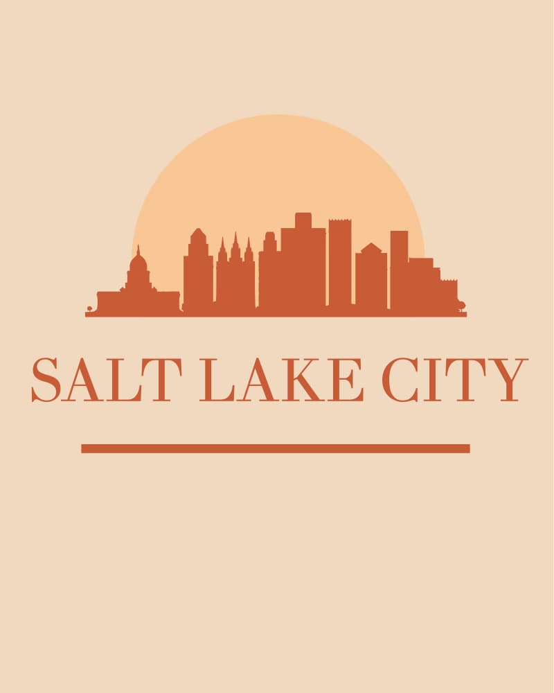 Salt Lake City Skyline by Emiliano Deificus — canvas wall art