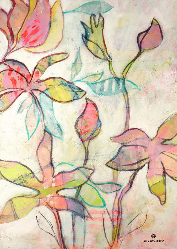 Pastel Floral Dreams by Ania Witwitzka — canvas wall art