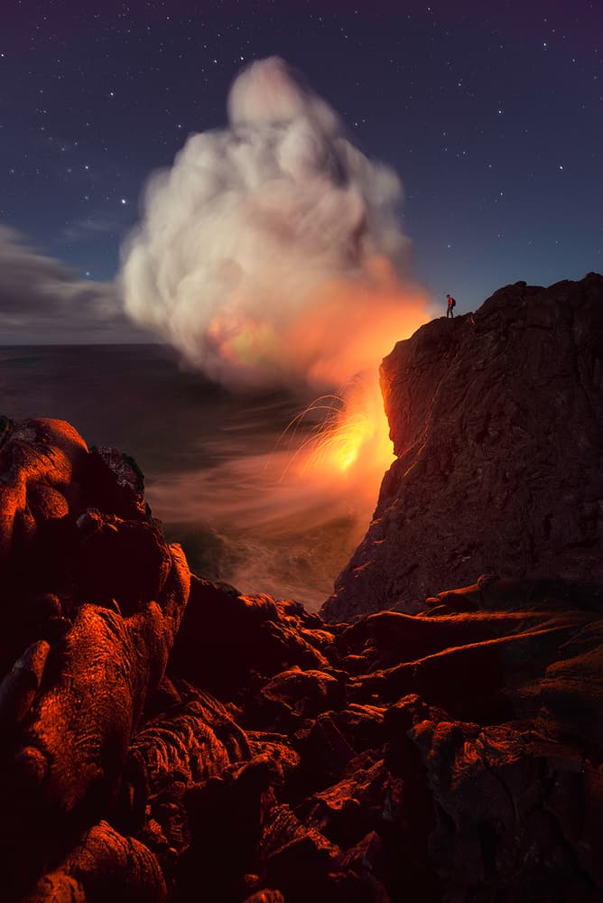 Lava Ocean Night by INIGO CIA — canvas wall art