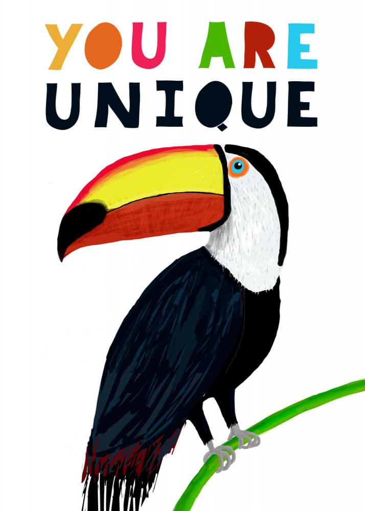 Colorful Toucan Unique Message by Carla Daly — canvas wall art