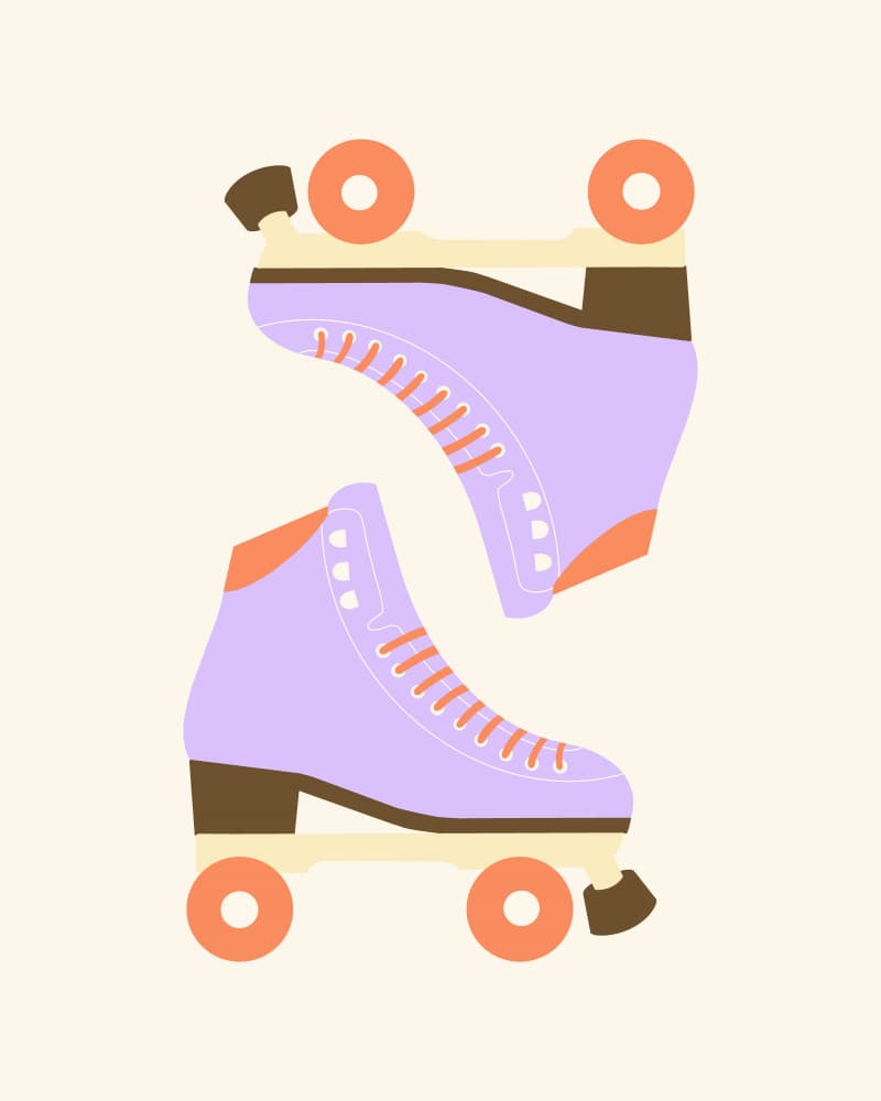 Vibrant Roller Skates by Artprink — canvas wall art