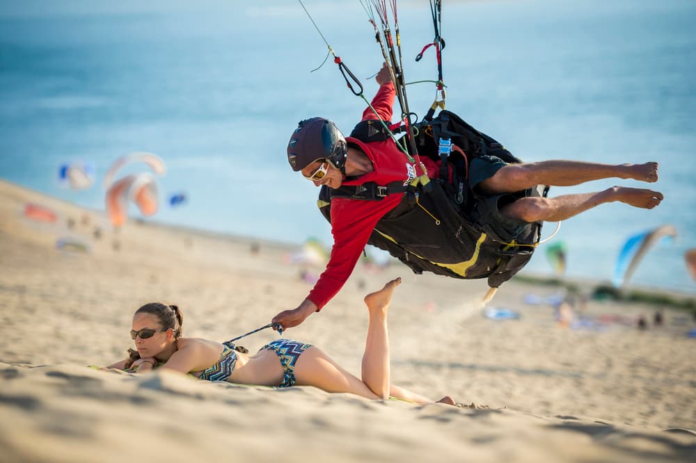 Paragliding Beach Play by Tristan Shu — canvas wall art