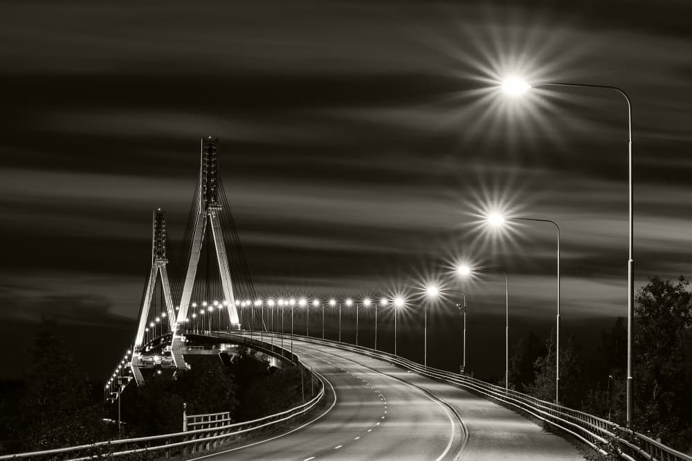 Glowing Night Bridge by Harri Aho — canvas wall art