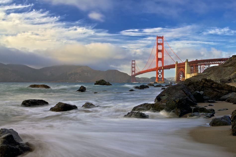 Golden Gate Bridge Seascape by Evgeny Vasenev — canvas wall art